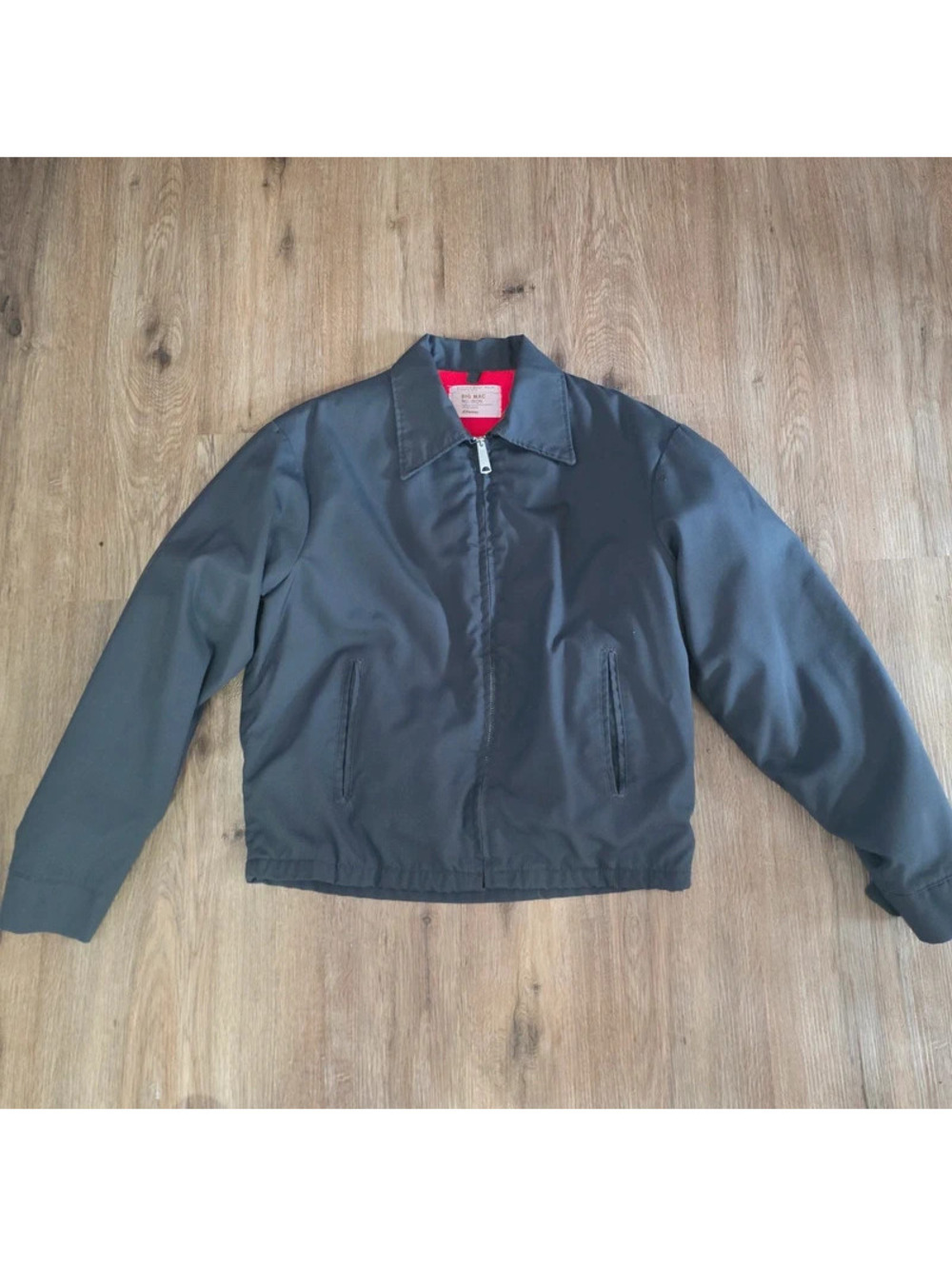 Vintage 70s Big Mac JCPenney Work Jacket Talon Zip Red Lined Gray
